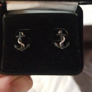 Kay jewelers blue diamond anchor earrings